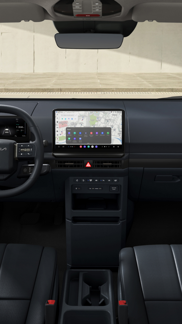 Front seating interior view of Kia PV5 Passenger