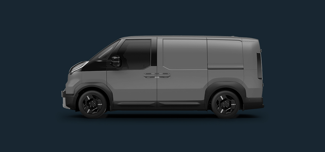 Side view of grey Kia PV5 Cargo